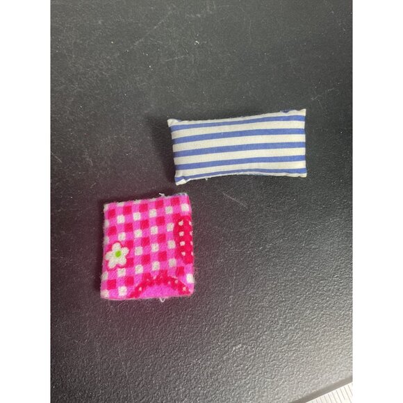Mini Handmade Fabric Doll House Pillows With Striped & Checkered Patterns - Picture 1 of 3